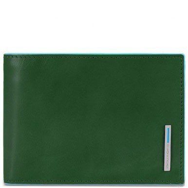 Зеленое кожаное портмоне Piquadro Blue Square (PU257B2_VG) купить недорого в Ты Купи