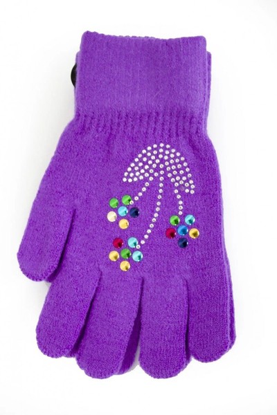 Перчатки детские вязаные фиолетовые 5661-3 купить недорого в Ты Купи