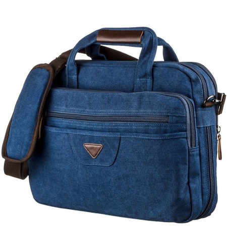 Мужская текстильная сумка синяя для ноутбука Vintage 20184 купить недорого в Ты Купи