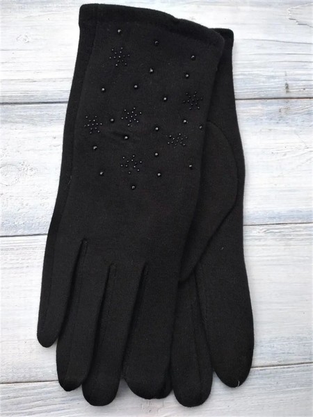 Жіночі розтяжні рукавички Чорні 8712S3 L купити недорого в Ти Купи