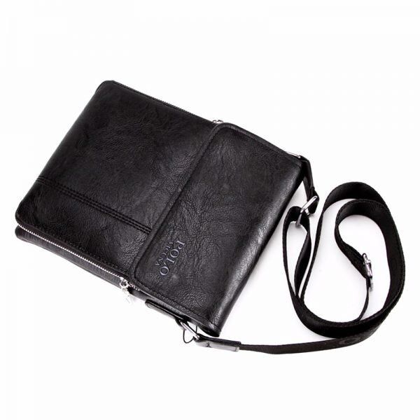 Чоловіча чорна сумка-планшет Polo VICUNA (8821-2-BL) купити недорого в Ти Купи