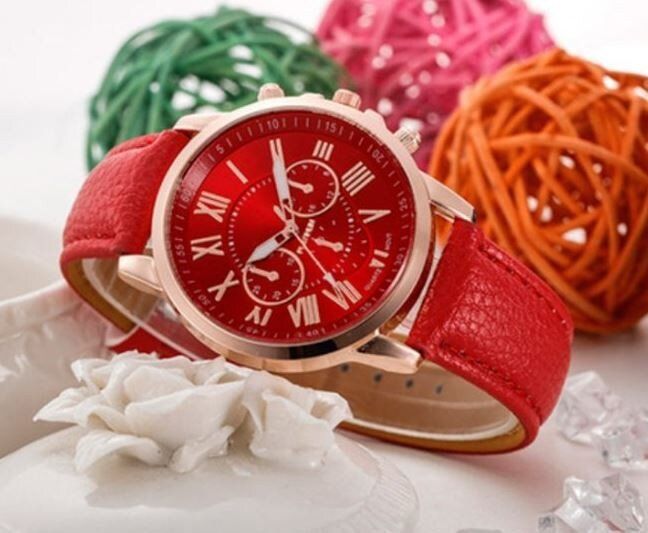 Жіночий наручний годинник GENEVA UNO RED +1363 купити недорого в Ти Купи