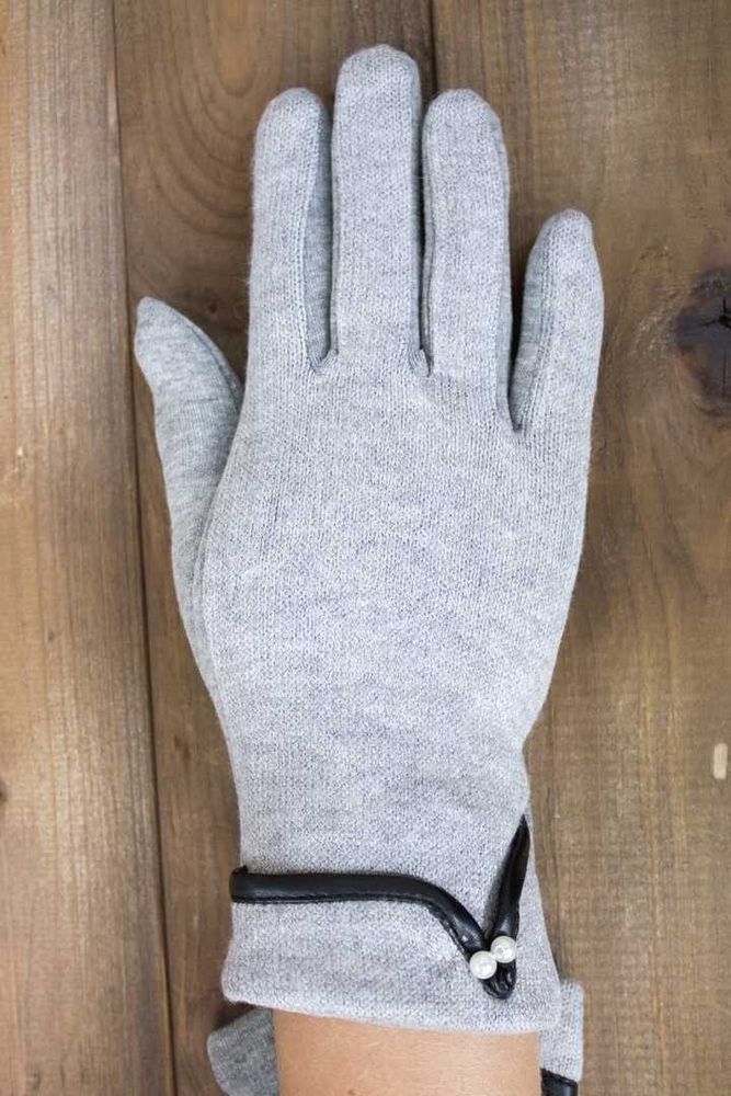 Жіночі сірі сенсорні стрейчеві рукавички 1805-2s2 М купити недорого в Ти Купи