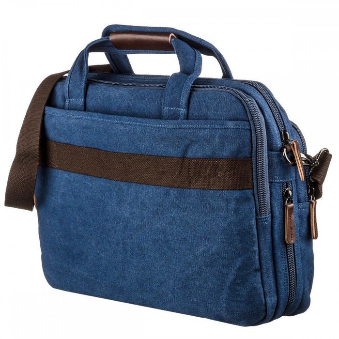 Чоловіча текстильна сумка синя для ноутбука Vintage 20184 купити недорого в Ти Купи