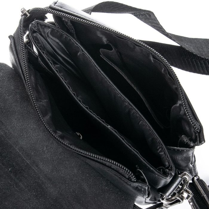 Чоловіча сумка через плече зі шкірозамінника DR. BOND GL 315-2 black купити недорого в Ти Купи