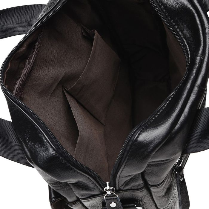 Чоловіча шкіряна сумка над плечем Borsa шкіра K18859-чорна купити недорого в Ти Купи