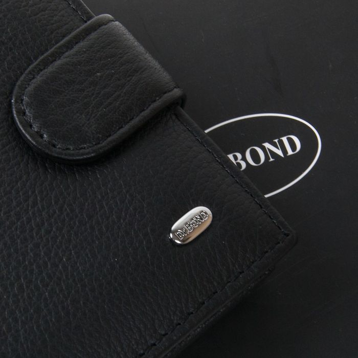 Чоловік шкіряний гаманець Classik DR. BOND MS-39 black купити недорого в Ти Купи