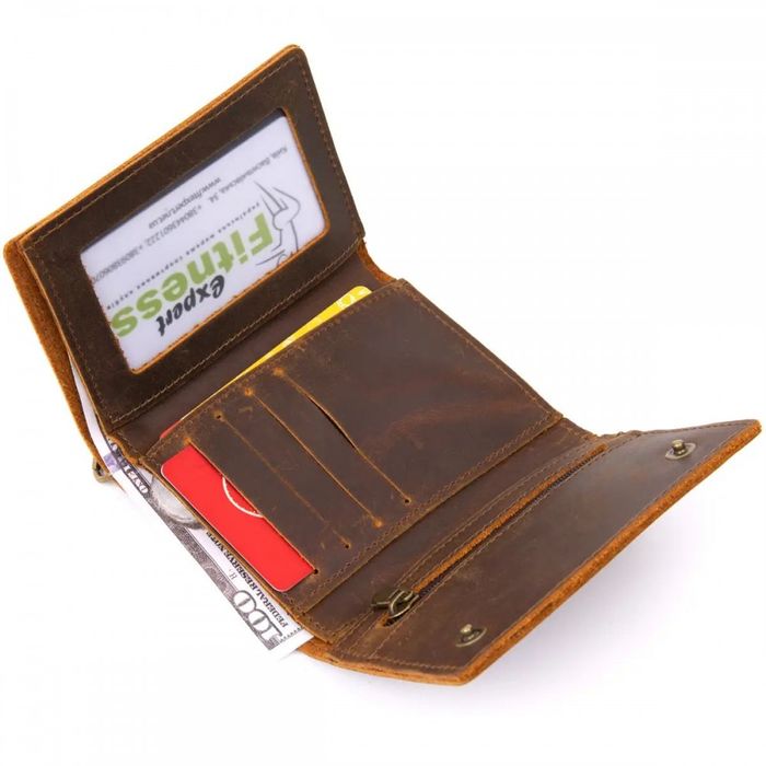 Мужской кожаный кошелек на цепочке Vintage 20439 купить недорого в Ты Купи