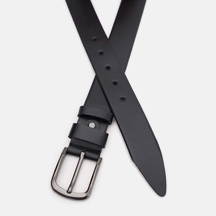 Мужской кожаный ремень Borsa Leather 125v1fx76-black купить недорого в Ты Купи