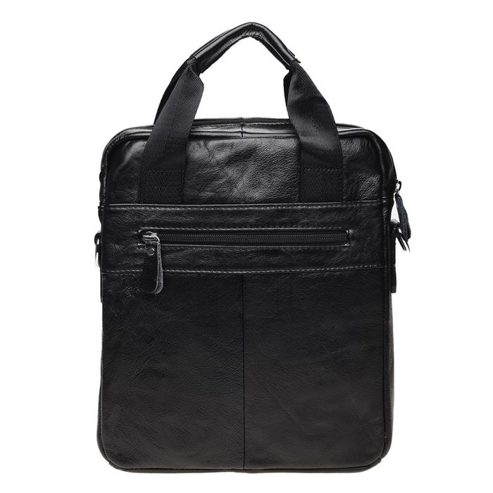 Мужская кожаная сумка через плечо Borsa Leather K18859-black купить недорого в Ты Купи