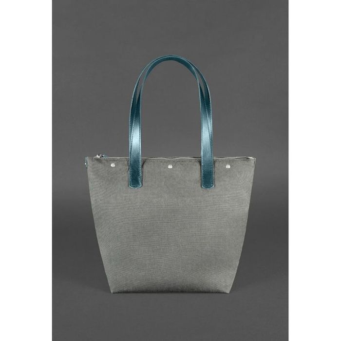 Кожаная плетеная женская сумка BlankNote Пазл Krast L Зеленая (BN-BAG-33-malachite) купить недорого в Ты Купи