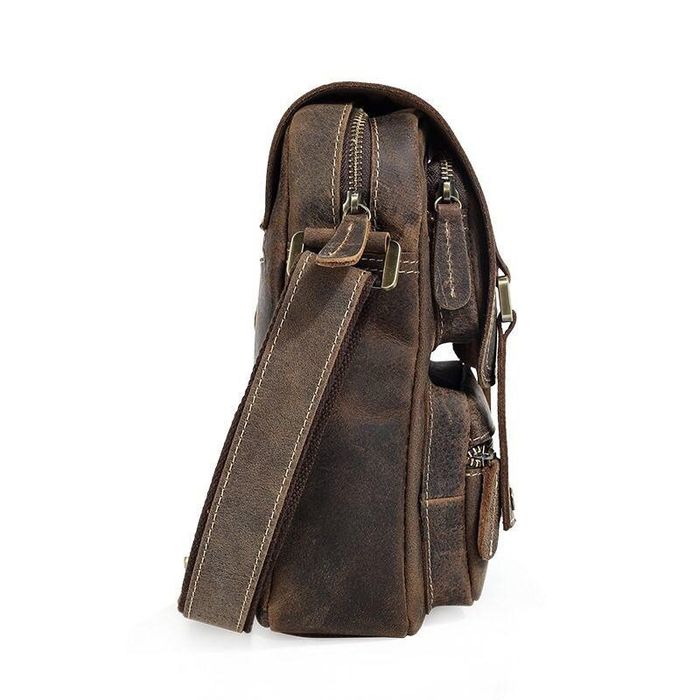 Мужская кожаная коричневая сумка Tiding tid1172 купити недорого в Ти Купи