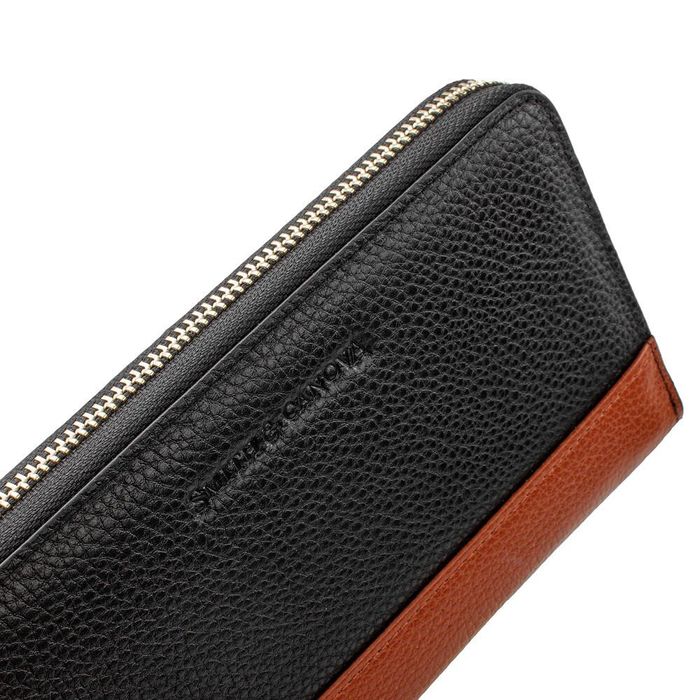 Жіночий шкіряний гаманець SMITH CANOVA FUL-26800-black-tan купити недорого в Ти Купи