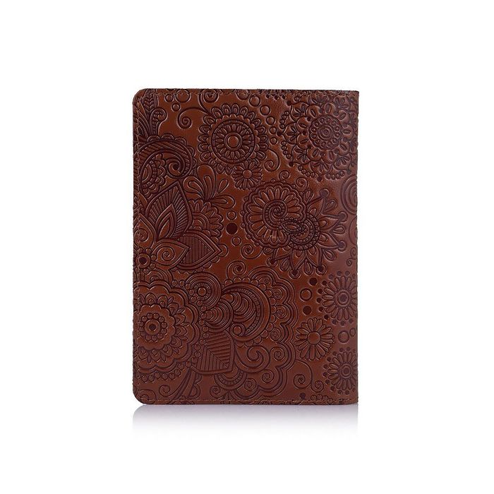 Шкіряна обкладинка на паспорт HiArt PC-01 Mehendi Art руда Рудий купити недорого в Ти Купи