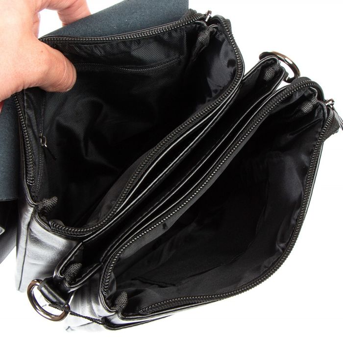 Мужская сумка через плечо из кожзама DR. BOND 522-3 black купить недорого в Ты Купи