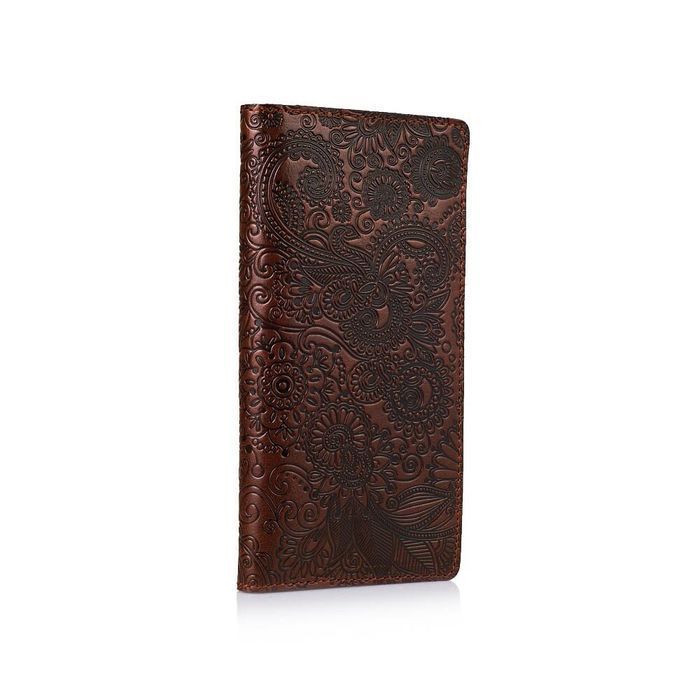 Кожаное портмоне Hi Art Mehendi Art WP-02-C19-1436-T005 Коньячный купить недорого в Ты Купи
