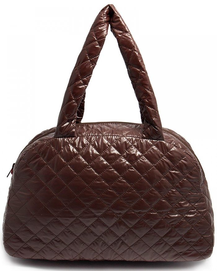 Стьобана жіноча сумка Poolparty з лаковим покриттям коричнева купити недорого в Ти Купи