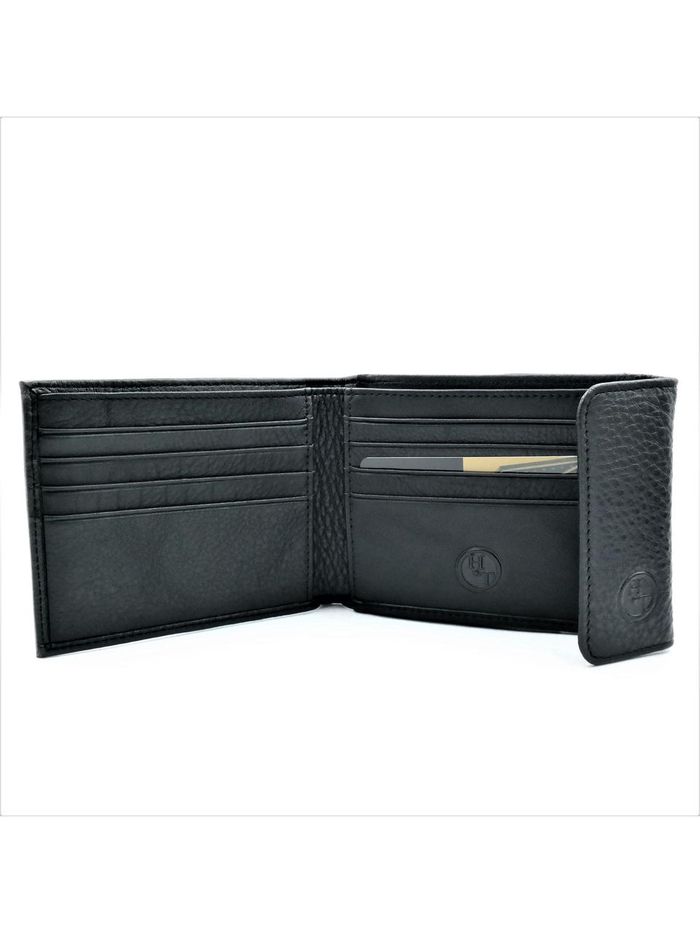 Чоловічий шкіряний гаманець Weatro 12 х 9 х 2,5 см Чорний wtro-1-208B купити недорого в Ти Купи