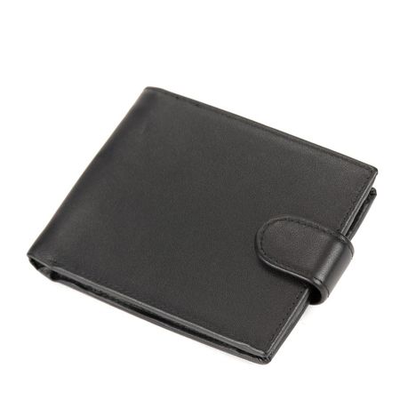 Черное портмоне на кнопке с монетницей Tiding Bag M39-8069BRA купить недорого в Ты Купи