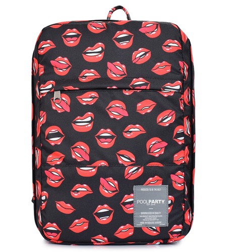 Рюкзак для ручной клади POOLPARTY Ryanair / Wizz Air / МАУ hub-lips-black купить недорого в Ты Купи