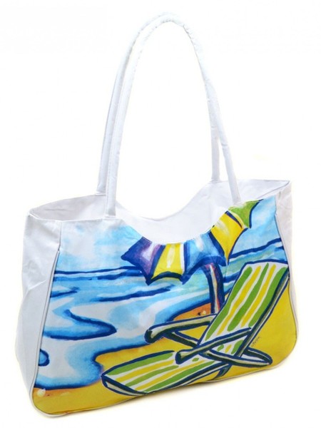 Женская белая Летняя пляжная сумка Podium /1328 white купить недорого в Ты Купи