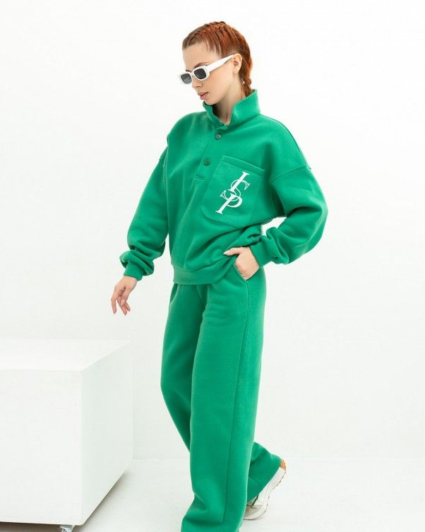 Спортивний костюм ISSA PLUS 13618 S зелений купити недорого в Ти Купи