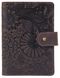 Обложка для паспорта из кожи Hi Art «Mehendi Art» PB-03S/1 Shabby Gavana Brown Темно-коричневый купить недорого в Ты Купи