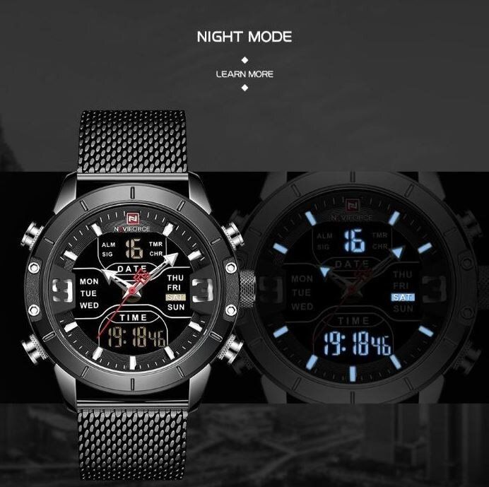 Чоловічий годинник NAVIFORCE TESLA BLACK (NF9153) купити недорого в Ти Купи