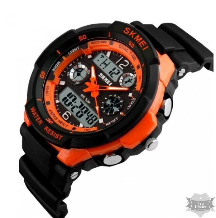 Чоловічий наручний спортивний годинник Skmei S-Shock Orange (1215) купити недорого в Ти Купи