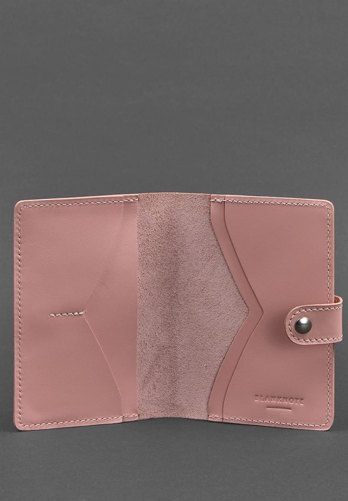 Шкіряний паспортний покрив 3.0 Рожевий BN-OP-3-рожевий персик купити недорого в Ти Купи