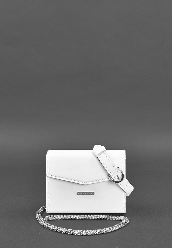 Жіноча шкіряна поясна сумка / кроссбоді BlankNote Mini біла BN-BAG-38-2-LIGHT купити недорого в Ти Купи