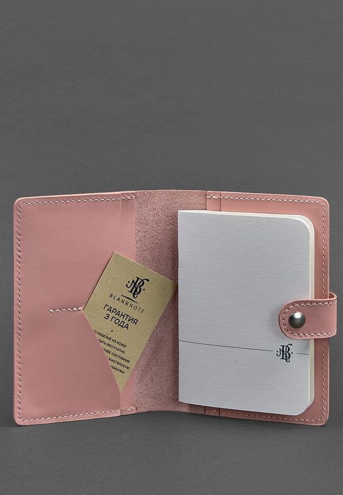 Шкіряний паспортний покрив 3.0 Рожевий BN-OP-3-рожевий персик купити недорого в Ти Купи