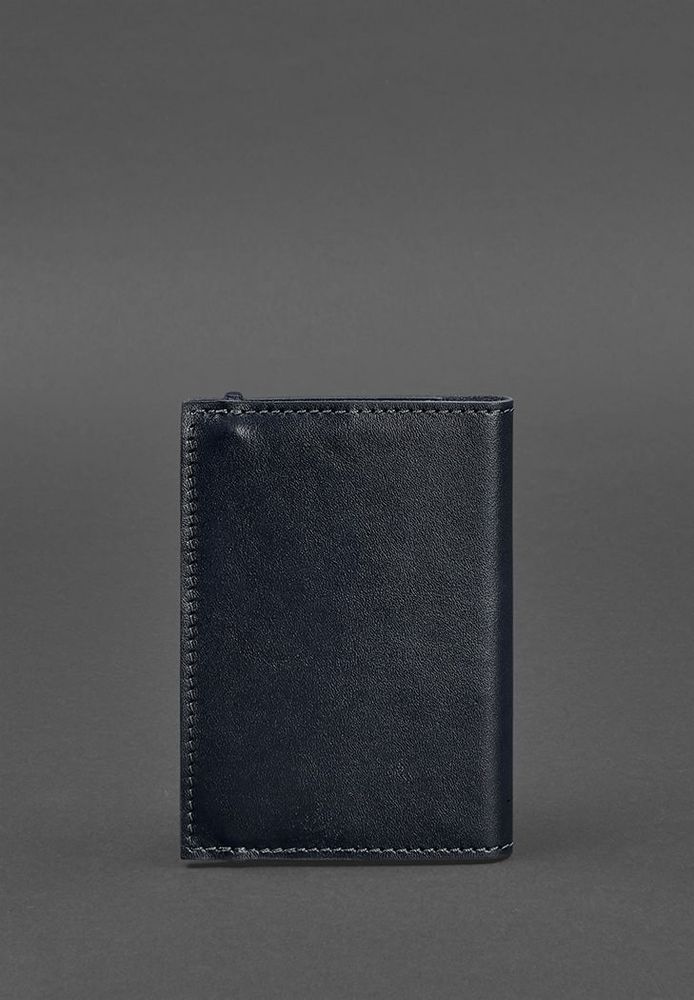 Кожаная обложка для паспорта 1.0 темно-синяя краст BN-OP-1-NAVY-BLUE купить недорого в Ты Купи