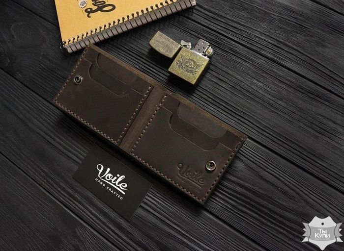 Чоловічий шкіряний гаманець ручної роботи VOILE vl-mw4-brn купити недорого в Ти Купи