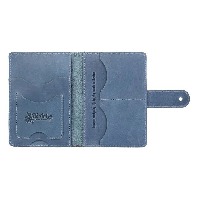 Обкладинка для паспорта зі шкіри Hi Art «Mehendi Classic» PB-02/1 Shabby Lagoon Блакитний купити недорого в Ти Купи