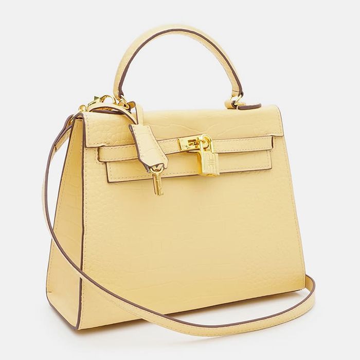 Женская кожаная сумка Borsa Leather K1EZE3167ye-yellow купить недорого в Ты Купи