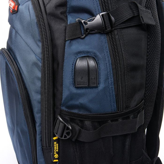 Рюкзак для ноутбука з USB Power In Eavas 9628 black-blue купити недорого в Ти Купи