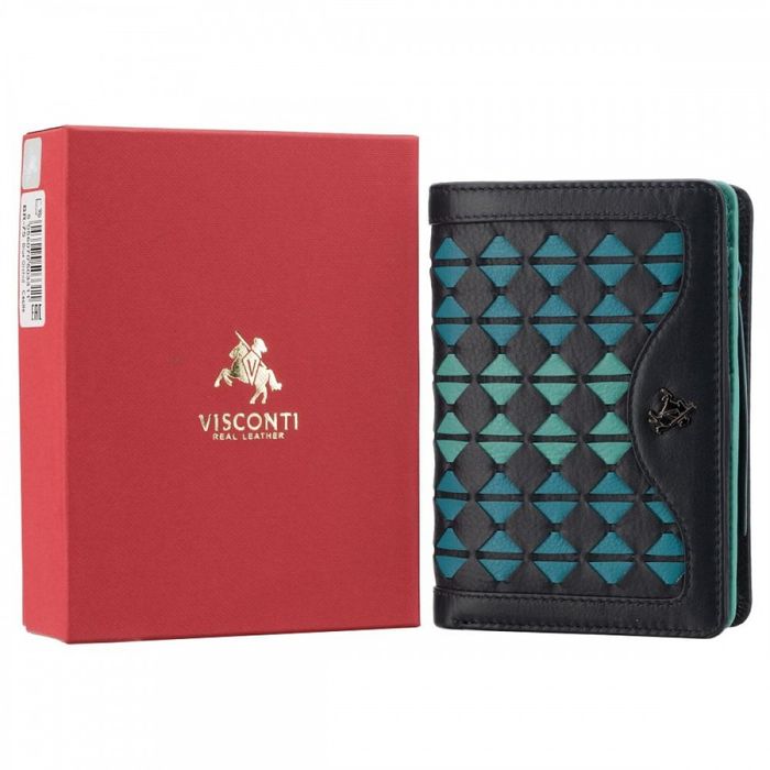 Женский кожаный кошелек Visconti BR75 (Blue/Orchid) купить недорого в Ты Купи
