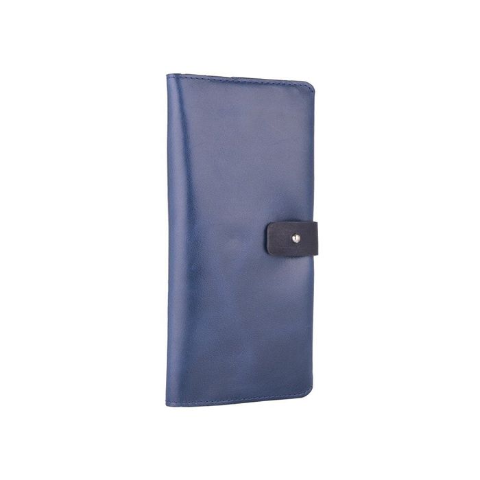 Кожаный бумажник Hi Art WP-06 Crystal Blue Синий купить недорого в Ты Купи