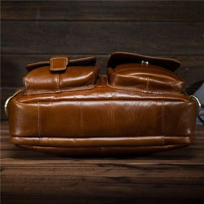 Кожаная коричневая сумка унисекс Bexhill bx6110 купити недорого в Ти Купи