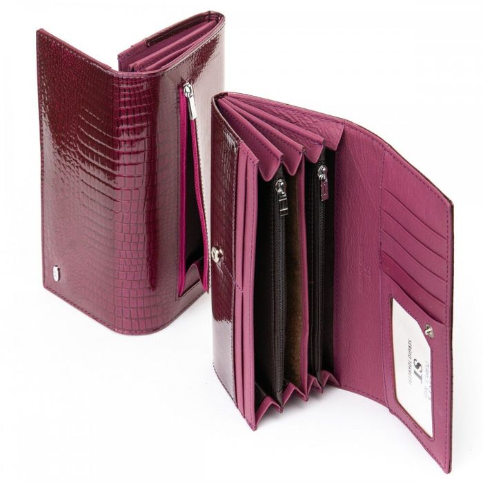 Женский кошелек из кожи LR SERGIO TORRETTI W501 purple-red купить недорого в Ты Купи