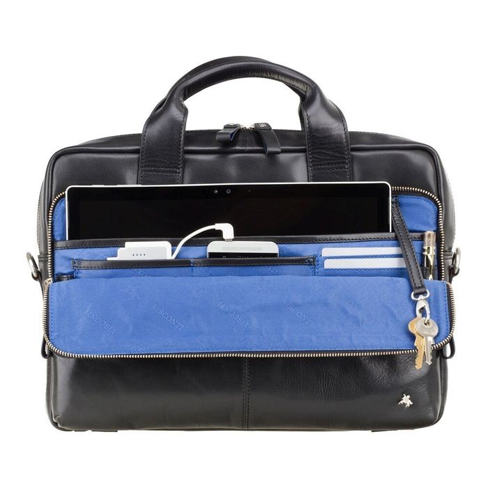 Мужская кожаная сумка с RFID защитой Visconti ml30 blk купить недорого в Ты Купи