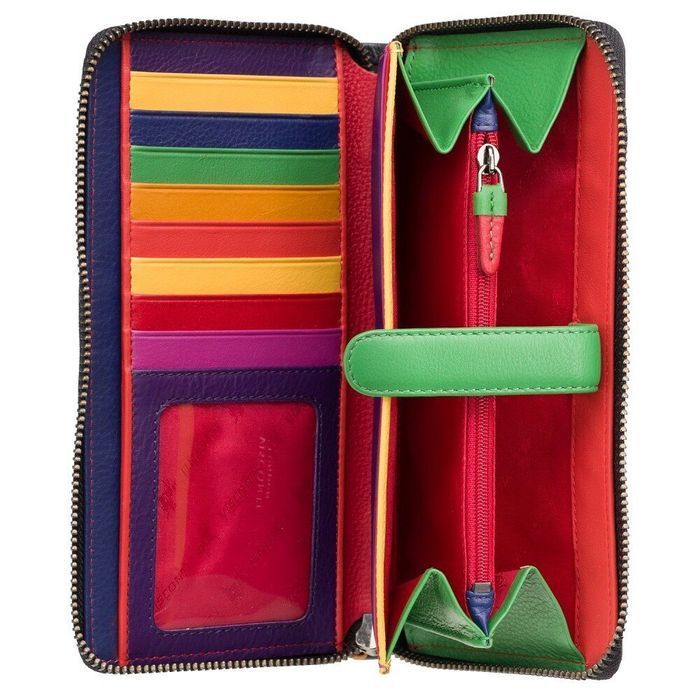 Кожаный женский кошелек Visconti LV5 Passion c RFID (Black-Multi Love) купить недорого в Ты Купи