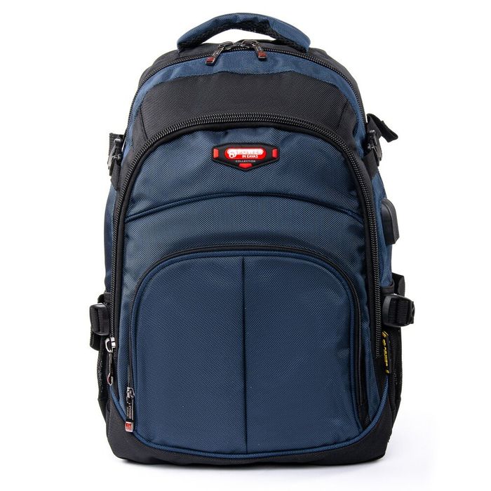 Городской рюкзак для ноутбука с USB Power In Eavas 9628 black-blue купить недорого в Ты Купи