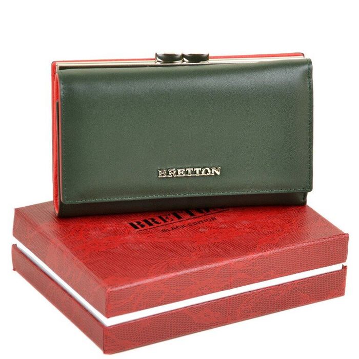 Шкіряний гаманець Color Bretton W5520 green купити недорого в Ти Купи