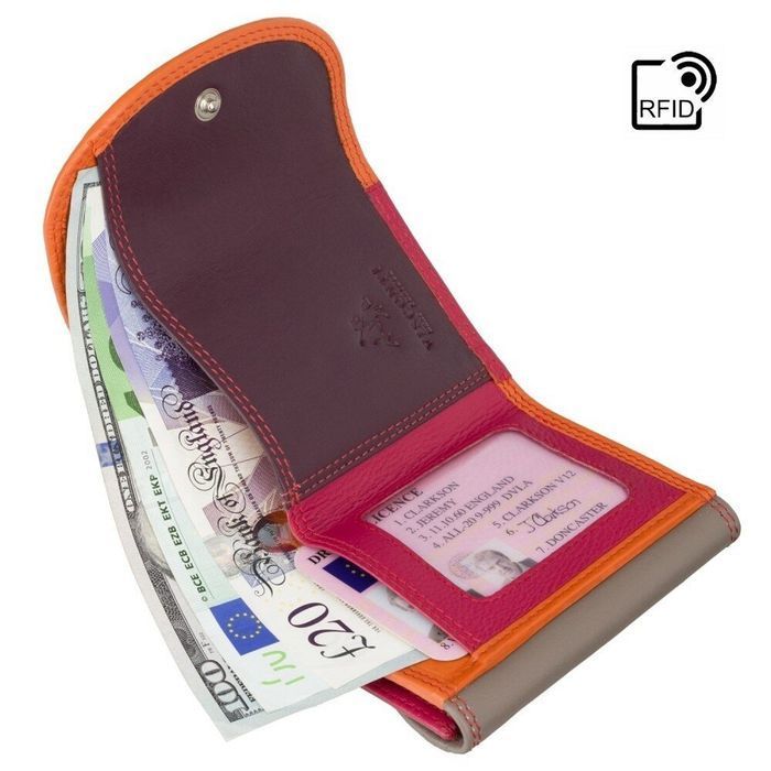 Шкіряний жіночий гаманець Visconti RB126 Zanzibar (Orange Multi) купити недорого в Ти Купи