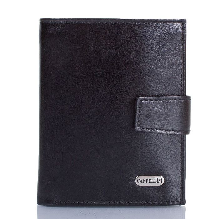 Мужской черный кожаный кошелек CANPELLINI SHI1102-1 купить недорого в Ты Купи