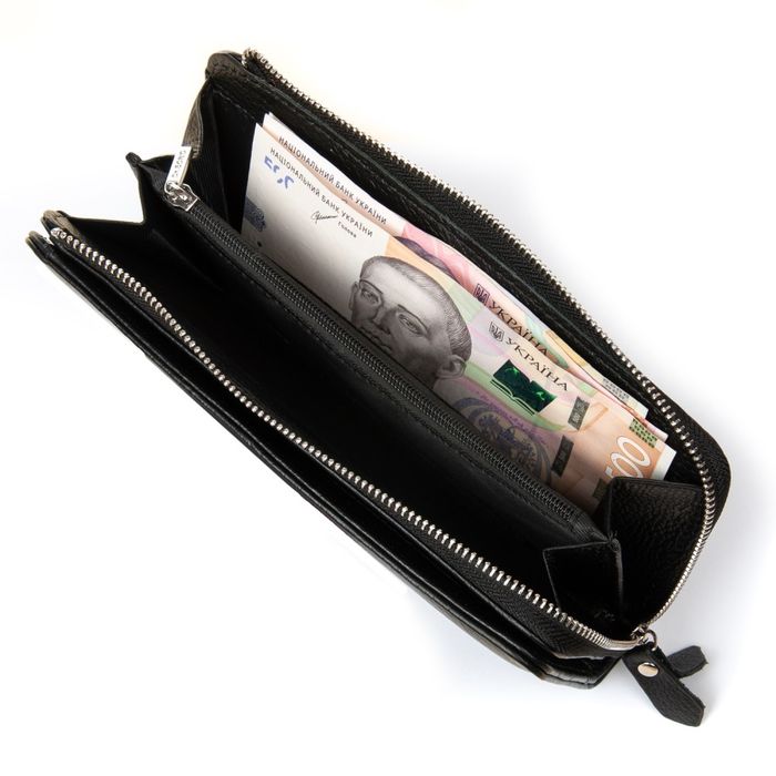 Шкіряний жіночий гаманець Classik DR. BOND WN-23-21 black купити недорого в Ти Купи