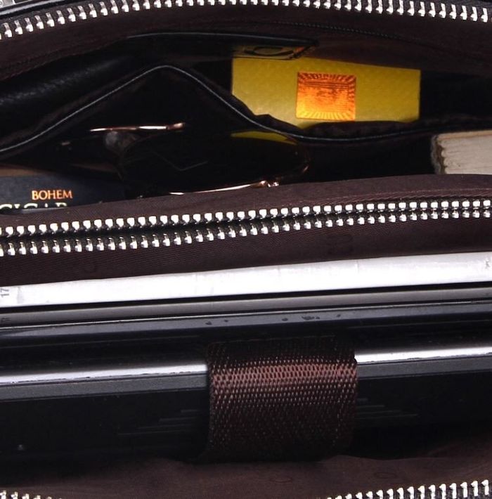Чоловіча чорна ділова сумка Polo 6604-4 купити недорого в Ти Купи