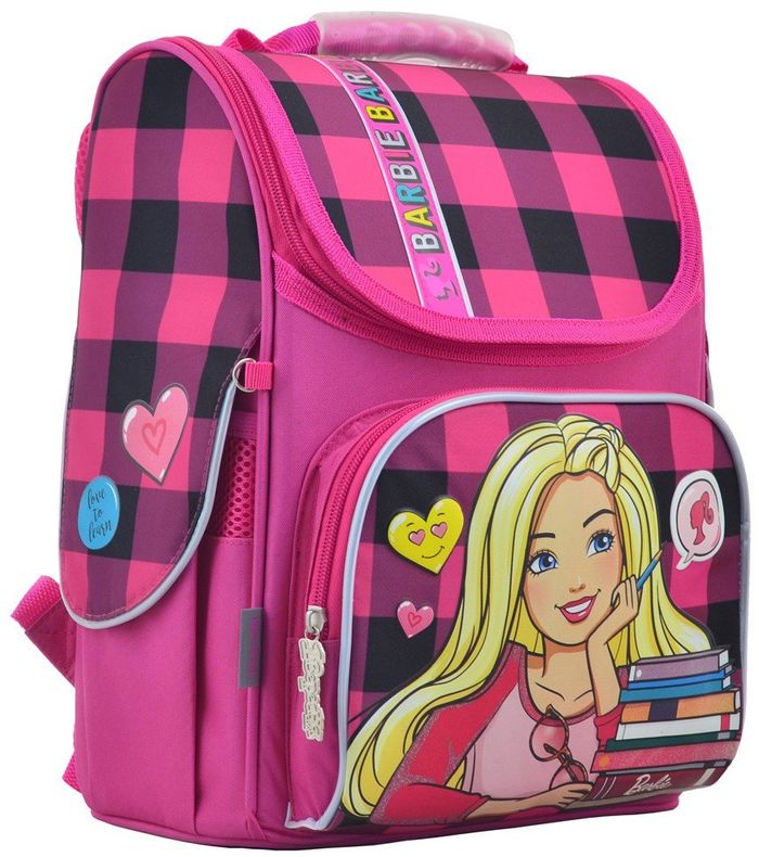 Шкільний каркасний рюкзак 1 Вересня 26х34х14 см 12 л для дівчаток H-11 Barbie red (555156) купити недорого в Ти Купи